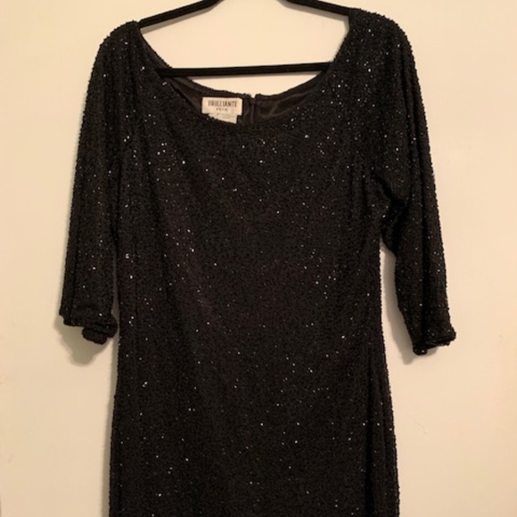 Brilliante Bead Embellished Black Party Dress - Picture 1 of 5